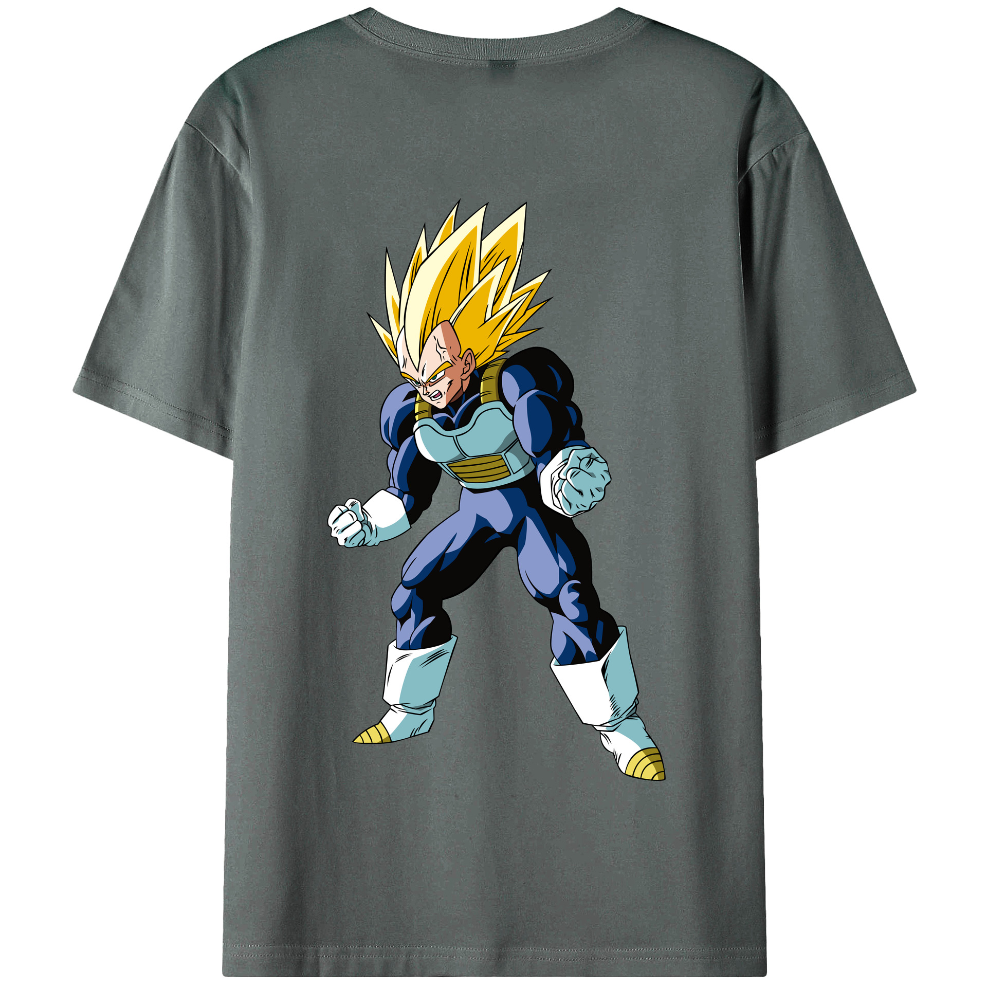 （画像用） ドラゴンボール ベジータ四世（Bejīta Yonsei）DRAGON BALL Vegeta IV 綿100％半袖Tシャツ（背面プリント）
